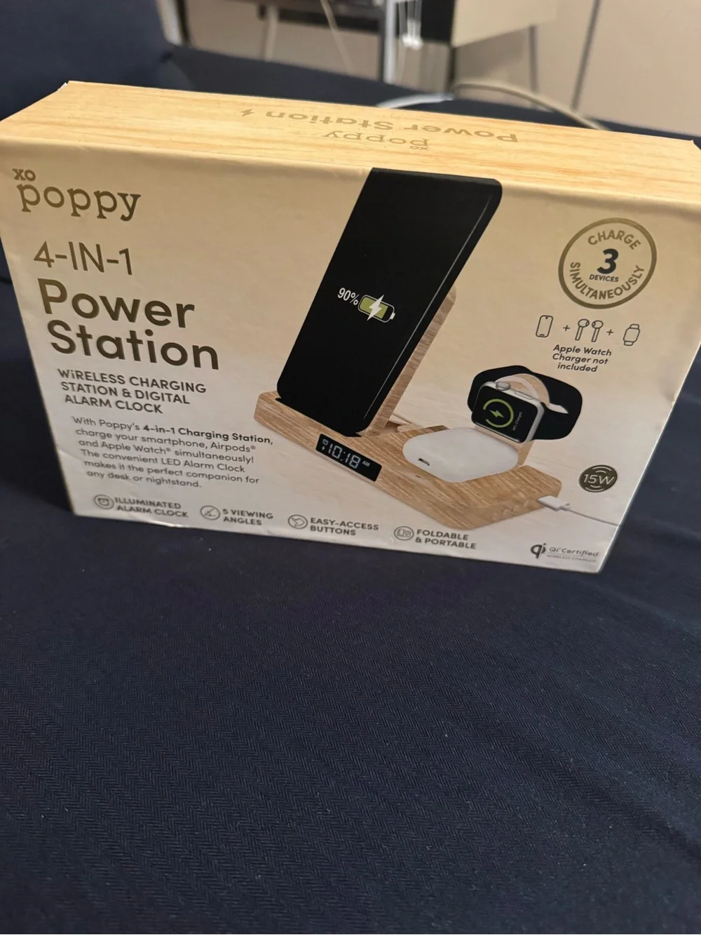 XO Poppy 4-in-1 Wireless Charging Station & Digital Alarm Clock